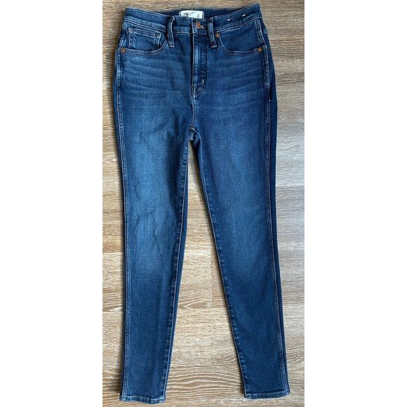 Madewell 10-Inch High Rise Skinny‎ Jeans Size 25 0 Dark Wash - Picture 2 of 8